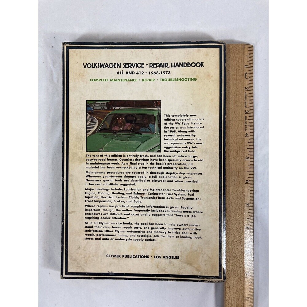 Clymer Publications Volkswagen service repair book 68’-73’ 411 and 412 Vintage - Picture 4 of 11